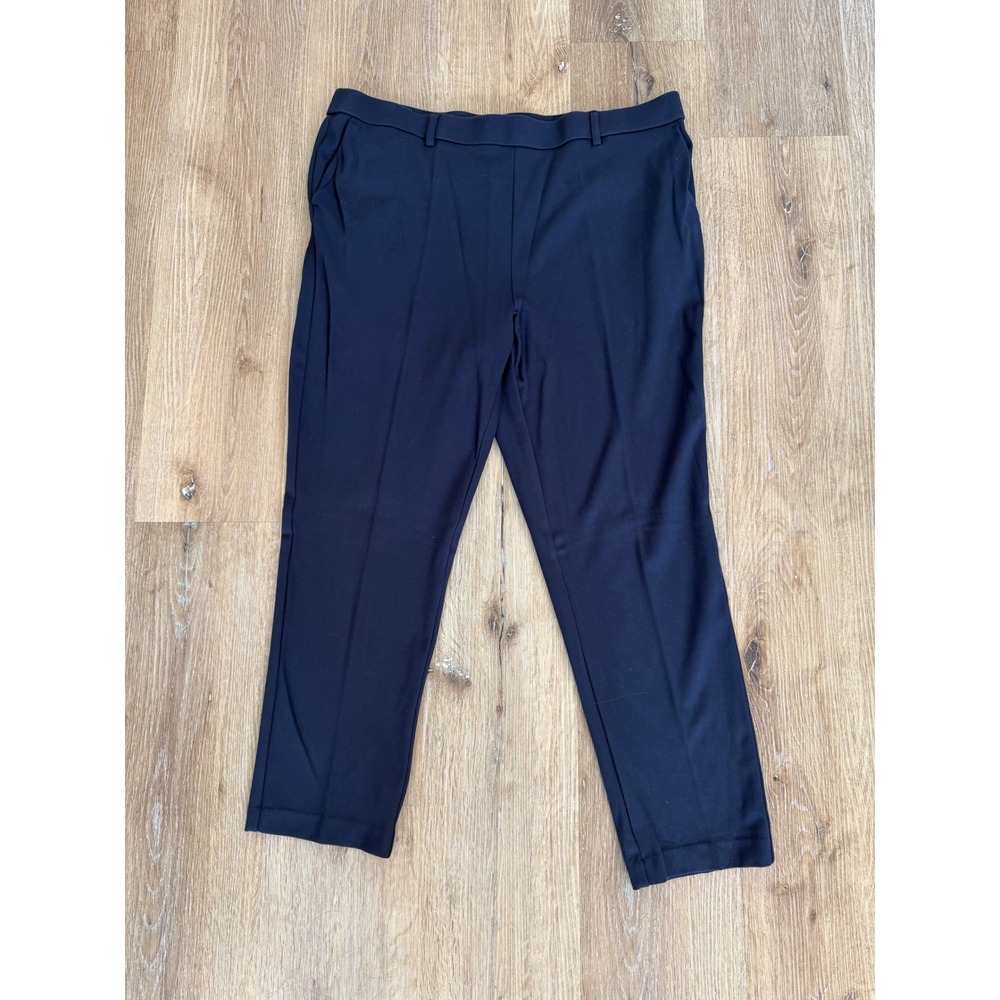 Jules & Leopold Minimalist Dress Pants Women XL Navy Blue Ankle Tapered Leg